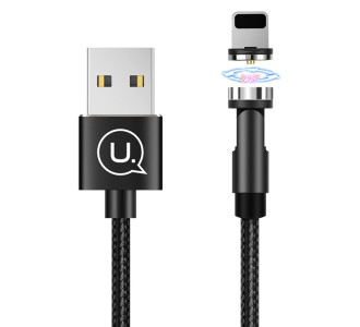 USAMS καλώδιο USB σε lightning US-SJ472, μαγνητικό, 2.1A, 1m, μαύρο USAMS καλώδιο USB σε lightning US-SJ472, μαγνητικό, 2.1A, 1m, μαύρο