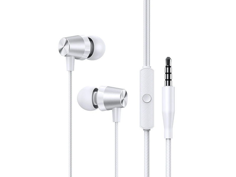 USAMS earphones με μικρόφωνο EP-42, 3.5mm σύνδεση, Φ10mm, 1.2m, λευκά