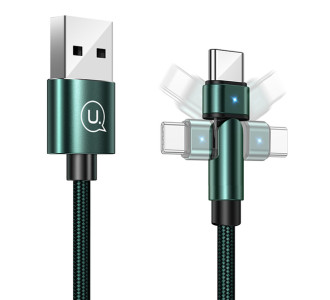 USAMS καλώδιο USB-C σε USB SJ477, περιστρεφόμενο βύσμα, 2A, 1m, πράσινο USAMS καλώδιο USB-C σε USB SJ477, περιστρεφόμενο βύσμα, 2A, 1m, πράσινο