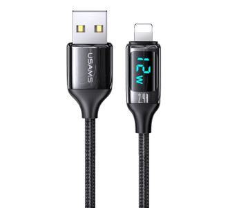 USAMS καλώδιο Lightning σε USB US-SJ543, 2.4A, 1.2m, μαύρο USAMS καλώδιο Lightning σε USB US-SJ543, 2.4A, 1.2m, μαύρο