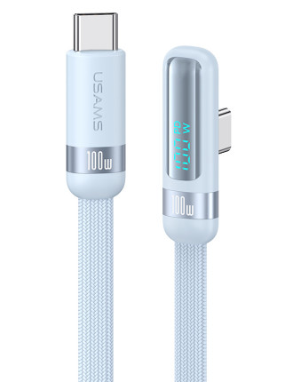 USAMS καλώδιο USB-C US-SJ653, 100W, 480Mbps, flat, 1.2m, μπλε USAMS καλώδιο USB-C US-SJ653, 100W, 480Mbps, flat, 1.2m, μπλε