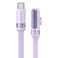 USAMS καλώδιο USB-C US-SJ653, 100W, 480Mbps, flat, 1.2m, μωβ