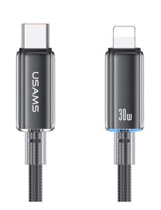 USAMS καλώδιο Lightning σε USB-C US-SJ659, 30W, 480Mbps, 1.2m, μαύρο