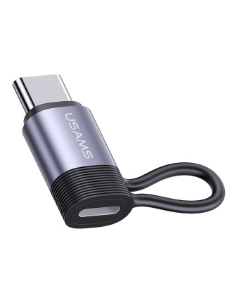USAMS αντάπτορας USB-C σε Lightning US-SJ677, 30W, 480Mbps, γκρι