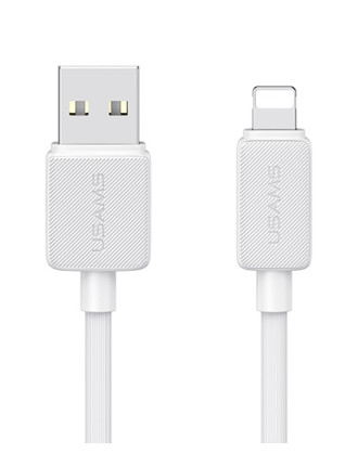 USAMS καλώδιο Lightning σε USB US-SJ689, 2.4A, 480Mbps, 1m, λευκό