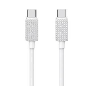 USAMS καλώδιο USB-C σε USB-C US-SJ691, 60W, 480Mbps, 1m, λευκό