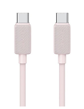 USAMS καλώδιο USB-C σε USB-C US-SJ691, 60W, 480Mbps, 1m, ροζ USAMS καλώδιο USB-C σε USB-C US-SJ691, 60W, 480Mbps, 1m, ροζ