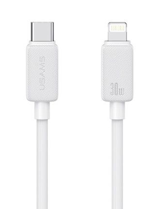 USAMS καλώδιο Lightning σε USB-C US-SJ692, 30W, 480Mbps, 1m, λευκό USAMS καλώδιο Lightning σε USB-C US-SJ692, 30W, 480Mbps, 1m, λευκό