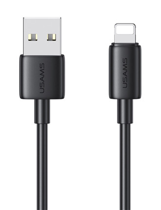 USAMS καλώδιο Lightning σε USB US-SJ709, 2.4A, 480Mbps, 1m, μαύρο