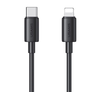 USAMS καλώδιο Lightning σε USB-C US-SJ712, 30W, 480Mbps, 1m, μαύρο