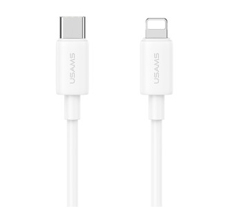 USAMS καλώδιο Lightning σε USB-C US-SJ712, 30W, 480Mbps, 1m, λευκό