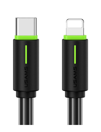 USAMS καλώδιο Lightning σε USB-C US-SJ735, 30W, 480Mbps, 1m, μαύρο