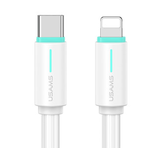 USAMS καλώδιο Lightning σε USB-C US-SJ735, 30W, 480Mbps, 1m, λευκό