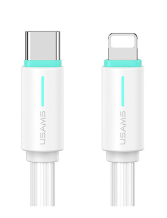 USAMS καλώδιο Lightning σε USB-C US-SJ735, 30W, 480Mbps, 1m, λευκό