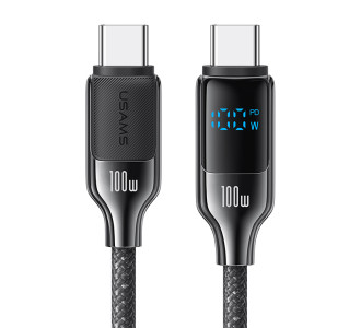 USAMS καλώδιο USB-C SJ742, 100W, 480Mbps, 1.2m, μαύρο