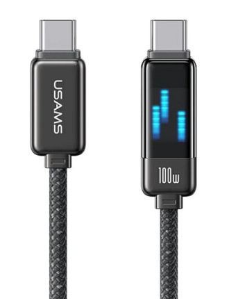 USAMS καλώδιο USB-C SJ744, 100W, 480Mbps, 1.2m, μαύρο