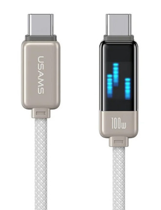 USAMS καλώδιο USB-C SJ744, 100W, 480Mbps, 1.2m, λευκό