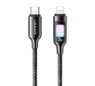 USAMS καλώδιο Lightning σε USB-C SJ749, 30W, 480Mbps, 1.2m, μαύρο USAMS καλώδιο Lightning σε USB-C SJ749, 30W, 480Mbps, 1.2m, μαύρο