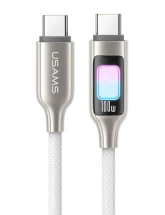 USAMS καλώδιο USB-C SJ750, 100W, 480Mbps, 1.2m, λευκό