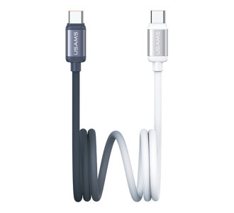 USAMS καλώδιο USB-C SJ756, 60W, 480Mbps, 1.2m, μαύρο/λευκό USAMS καλώδιο USB-C SJ756, 60W, 480Mbps, 1.2m, μαύρο/λευκό