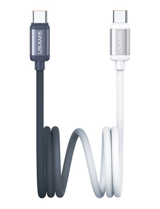 USAMS καλώδιο USB-C SJ756, 60W, 480Mbps, 1.2m, μαύρο/λευκό USAMS καλώδιο USB-C SJ756, 60W, 480Mbps, 1.2m, μαύρο/λευκό