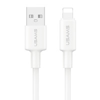 USAMS καλώδιο Lightning σε USB SJ762, 2.4A 12W, 480Mbps, 1m, λευκό