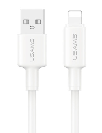 USAMS καλώδιο Lightning σε USB SJ762, 2.4A 12W, 480Mbps, 1m, λευκό