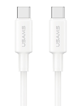 USAMS καλώδιο USB-C SJ763, 60W, 480Mbps, 1m, λευκό