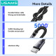 USAMS καλώδιο USB-C SJ769, 60W, 480Mbps, 1m, μαύρο USAMS καλώδιο USB-C SJ769, 60W, 480Mbps, 1m, μαύρο