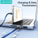 USAMS καλώδιο USB-C SJ769, 60W, 480Mbps, 1m, μαύρο USAMS καλώδιο USB-C SJ769, 60W, 480Mbps, 1m, μαύρο