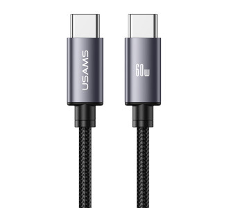 USAMS καλώδιο USB-C SJ769, 60W, 480Mbps, 1m, μαύρο USAMS καλώδιο USB-C SJ769, 60W, 480Mbps, 1m, μαύρο