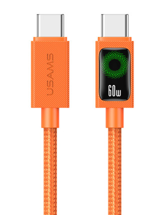 USAMS καλώδιο USB-C SJ773, 60W, 480Mbps, 1.2m, πορτοκαλί