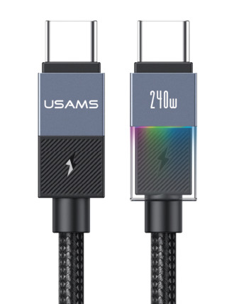 USAMS καλώδιο USB-C SJ775, 240W, 480Mbps, 1.2m, μαύρο