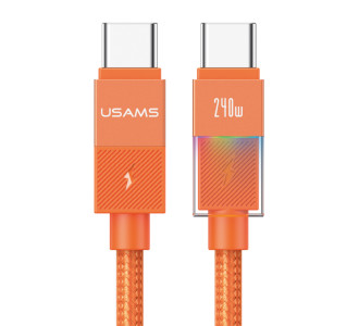 USAMS καλώδιο USB-C SJ775, 240W, 480Mbps, 1.2m, πορτοκαλί USAMS καλώδιο USB-C SJ775, 240W, 480Mbps, 1.2m, πορτοκαλί