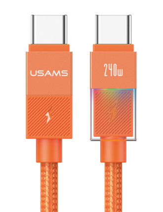 USAMS καλώδιο USB-C SJ775, 240W, 480Mbps, 1.2m, πορτοκαλί