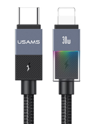 USAMS καλώδιο Lightning σε USB-C SJ776, 30W, 480Mbps, 1.2m, μαύρο USAMS καλώδιο Lightning σε USB-C SJ776, 30W, 480Mbps, 1.2m, μαύρο