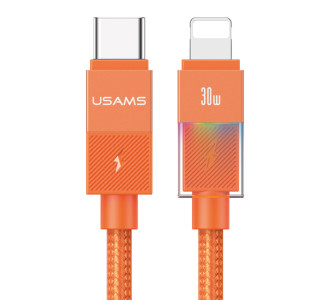 USAMS καλώδιο Lightning σε USB-C SJ776, 30W, 480Mbps, 1.2m, πορτοκαλί USAMS καλώδιο Lightning σε USB-C SJ776, 30W, 480Mbps, 1.2m, πορτοκαλί