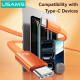 USAMS καλώδιο USB-C SJ783, 60W, 480Mbps, flat, 1.2m, πορτοκαλί USAMS καλώδιο USB-C SJ783, 60W, 480Mbps, flat, 1.2m, πορτοκαλί