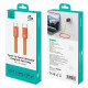 USAMS καλώδιο USB-C SJ783, 60W, 480Mbps, flat, 1.2m, πορτοκαλί USAMS καλώδιο USB-C SJ783, 60W, 480Mbps, flat, 1.2m, πορτοκαλί
