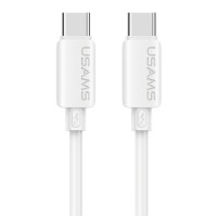 USAMS καλώδιο USB-C SJ787, σιλικόνης, 60W, 480Mbps, 1m, λευκό