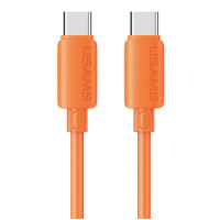 USAMS καλώδιο USB-C SJ787, σιλικόνης, 60W, 480Mbps, 1m, πορτοκαλί