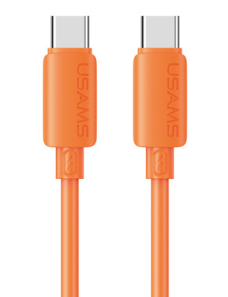 USAMS καλώδιο USB-C SJ787, σιλικόνης, 60W, 480Mbps, 1m, πορτοκαλί USAMS καλώδιο USB-C SJ787, σιλικόνης, 60W, 480Mbps, 1m, πορτοκαλί