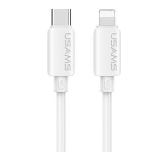 USAMS καλώδιο Lightning σε USB-C SJ788, σιλικόνης, 30W, 480Mbps, 1m, λευκό USAMS καλώδιο Lightning σε USB-C SJ788, σιλικόνης, 30W, 480Mbps, 1m, λευκό