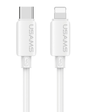 USAMS καλώδιο Lightning σε USB-C SJ788, σιλικόνης, 30W, 480Mbps, 1m, λευκό USAMS καλώδιο Lightning σε USB-C SJ788, σιλικόνης, 30W, 480Mbps, 1m, λευκό