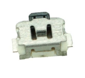 SIDE SMD Button - 2 PIN, Nickel, Silver/Black