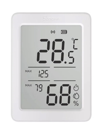 SONOFF smart θερμόμετρο & υγρασιόμετρο AirGuard TH, έως 60°C, ZigBee 3.0 & Bluetooth, λευκό