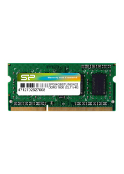 SILICON POWER Μνήμη DDR3 SODimm, 4GB, 1600MHz, PC3-12800, CL11