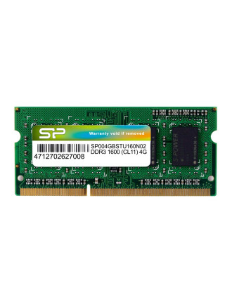 SILICON POWER Μνήμη DDR3 SODimm, 4GB, 1600MHz, PC3-12800, CL11