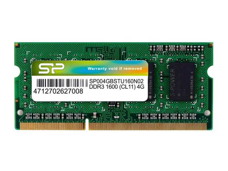 SILICON POWER Μνήμη DDR3 SODimm, 4GB, 1600MHz, PC3-12800, CL11