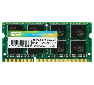 SILICON POWER Μνήμη RAM DDR3 SODimm, 8GB, 1600MHz, CL11 SILICON POWER Μνήμη RAM DDR3 SODimm, 8GB, 1600MHz, CL11
